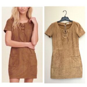Hollister Suede Lace Up Mini Dress